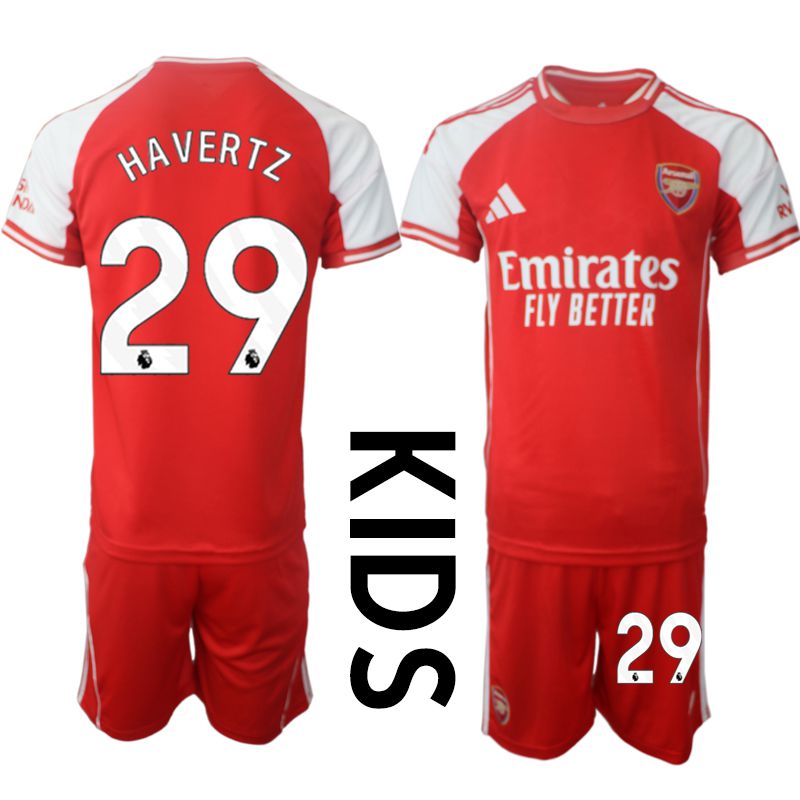 Youth 2025-2026 Season Club Arsenal home red #29 Soccer Jersey